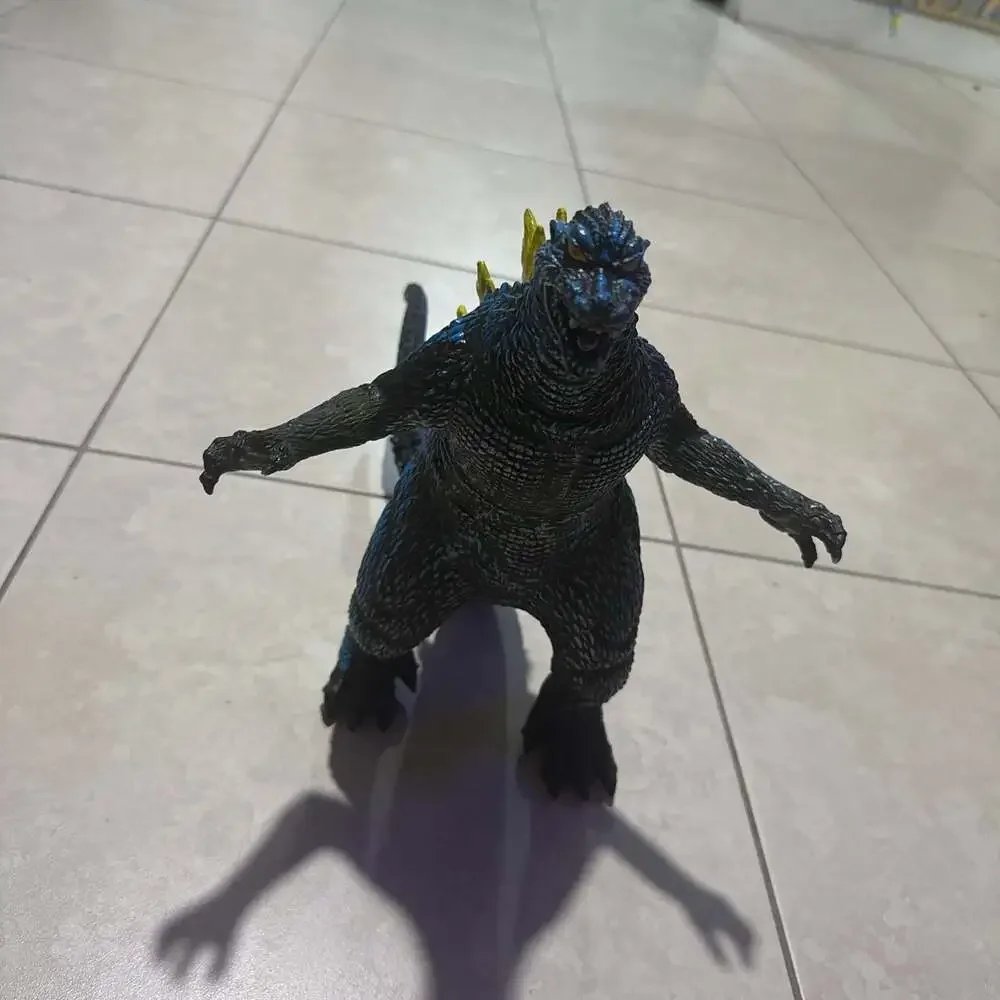 Vintage Godzilla Action Figure Toy Statue Black Blue Scales Y2K Style